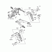 Схема узла: Подвеска/задний амортизатор для Kawasaki VN1700 VN1700 Classic Tourer ABS