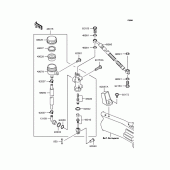 Схема вузла: Задній гальмівний циліндр Kawasaki ZR250 Balius-II