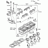 Схема вузла: Головка циліндра для Kawasaki ZX750 ZXR750