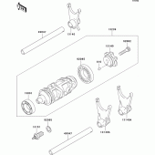 Схема вузла: Gear change drum/shift fork(s) для Kawasaki ZX600 Ninja ZX-6RR