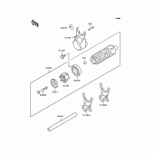 Схема вузла: Gear change drum/shift fork (s) для Kawasaki KLE500