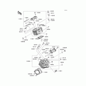 Схема вузла: Головка циліндра для Kawasaki VN900 Vulcan 900 Classic LT
