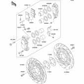 Схема вузла: Front caliper для Kawasaki ZX400 ZXR400