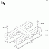 Схема вузла: Клапанна кришка для Kawasaki ZR550 Zephyr