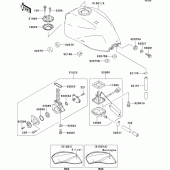 Схема узла: Топливный бак для Kawasaki ZR1100 ZRX1100-II