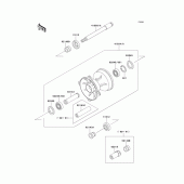 Схема узла: Ступица переднего колеса для Kawasaki KX500