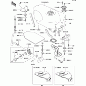 Схема узла: Топливный бак для Kawasaki ZX600 ZZ-R600