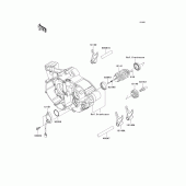 Схема узла: Gear change drum/shift fork(s) для Kawasaki KX250/ KX252 KX250F