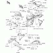 Схема узла: Задние боковые обтекатели & Защита цепи для Kawasaki ZR800 Z800 ABS