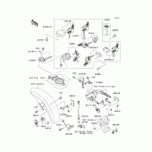 Схема вузла: Ignition switch/locks/reflectors для Kawasaki VN1600 VN1600 Mean Streak