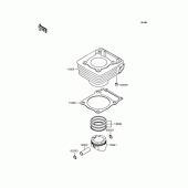 Схема вузла: Циліндр & Поршень для Kawasaki KL250 KL250 Super Sherpa