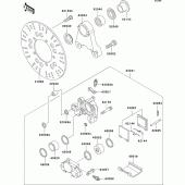 Схема вузла: Заднє гальмо для Kawasaki ZR1100 ZRX1100-II