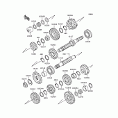 Схема вузла: Трансмісія (ZR1100-A2-A5) для Kawasaki ZR1100 Zephyr 1100