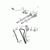 Схема узла: Распредвал & Цепь ГРМ & Натяжитель для Kawasaki ZX1400 ZZR1400 ABS