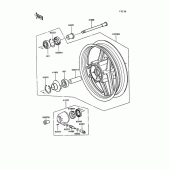 Схема вузла: Ступиця переднього колеса для Kawasaki ZG1000 1000GTR