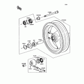 Схема узла: Front wheel для Kawasaki ZX750 Ninja ZX-7