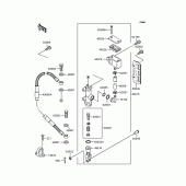Схема вузла: Задній гальмівний циліндр Kawasaki KLX250 KLX250ES