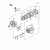Схема узла: Сцепление для Kawasaki KMX125