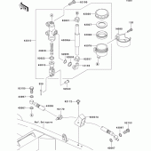 Схема вузла: Задній гальмівний циліндр Kawasaki ZR750 Z750
