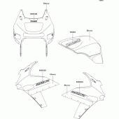 Схема вузла: Наклейки для Kawasaki ZX600 ZZ-R600