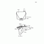 Схема вузла: Наклейка (DFF) для Kawasaki KX85 KX85-II