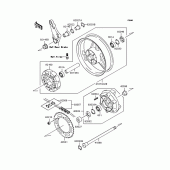 Схема вузла: Заднє колесо & Привідний ланцюг для Kawasaki ZR400 ZRX