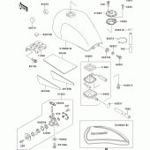 Схема вузла: Паливний бак(1/2) для Kawasaki ZR750 Zephyr