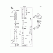 Схема узла: Вилка передней оси для Kawasaki KL250 KLR250