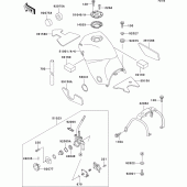 Схема вузла: Паливний бак(1/2) для Kawasaki KLE500