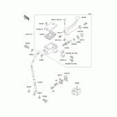 Схема узла: Передний тормозной цилиндр для Kawasaki KX250/ KX252 KX250