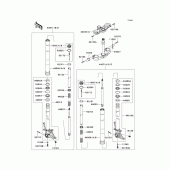 Схема узла: Вилка передней оси для Kawasaki ZX600 Ninja ZX-6R