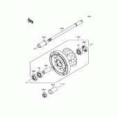 Схема вузла: Переднє колесо для Kawasaki VN900 Vulcan 900 Classic