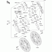 Схема узла: Передний тормоз для Kawasaki ZX900 Ninja ZX-9R