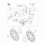 Схема вузла: Переднє гальмо для Kawasaki EX400 Ninja 400R