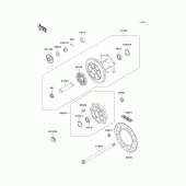 Схема вузла: Ступиця заднього колеса для Kawasaki KLE500