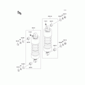 Схема узла: Подвеска/Задний амортизатор для Kawasaki VN1500 Vulcan 1500 Classic FI