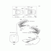 Схема вузла: Інформаційні наклейки (a8f) для Kawasaki KX65