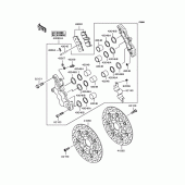 Схема вузла: Переднє гальмо для Kawasaki ZR400 ZRX