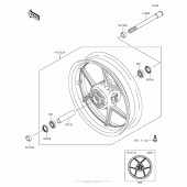 Схема узла: Переднее колесо для Kawasaki ZX1000 Ninja 1000 ABS