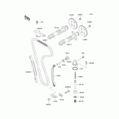 Схема вузла: Розподільний вал & Ланцюг ГРМ & Натягувач для Kawasaki EX250 ZZR250