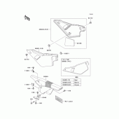 Схема вузла: Side covers/chain cover(1/2) для Kawasaki KL650 KLR650