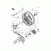 Схема вузла: Задня зірка та хаб для Kawasaki EX400 Ninja 400R