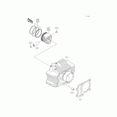 Схема узла: Цилиндр & Поршень (s) для Kawasaki KL110 KSR PRO