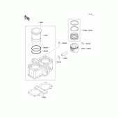 Схема вузла: Циліндр & Поршень для Kawasaki EX500 GPZ500S