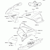 Схема вузла: Decals(zx900-e1p)(green/violet) для Kawasaki ZX900 Ninja ZX-9R