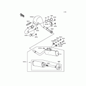 Схема вузла: Вихлопна система для Kawasaki KX65
