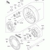 Схема узла: Ступица заднего колеса для Kawasaki ZX1100 ZZ-R1100
