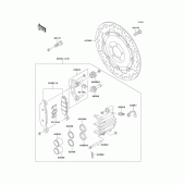 Схема вузла: Переднє гальмо (EJ650-C3‾C5) для Kawasaki EJ650 W650