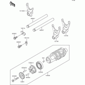Схема вузла: Gear change drum/shift fork(s) для Kawasaki ZR1100 Zephyr 1100