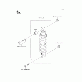 Схема узла: Задний амортизатор(ы) для Kawasaki ZR750 Z750
